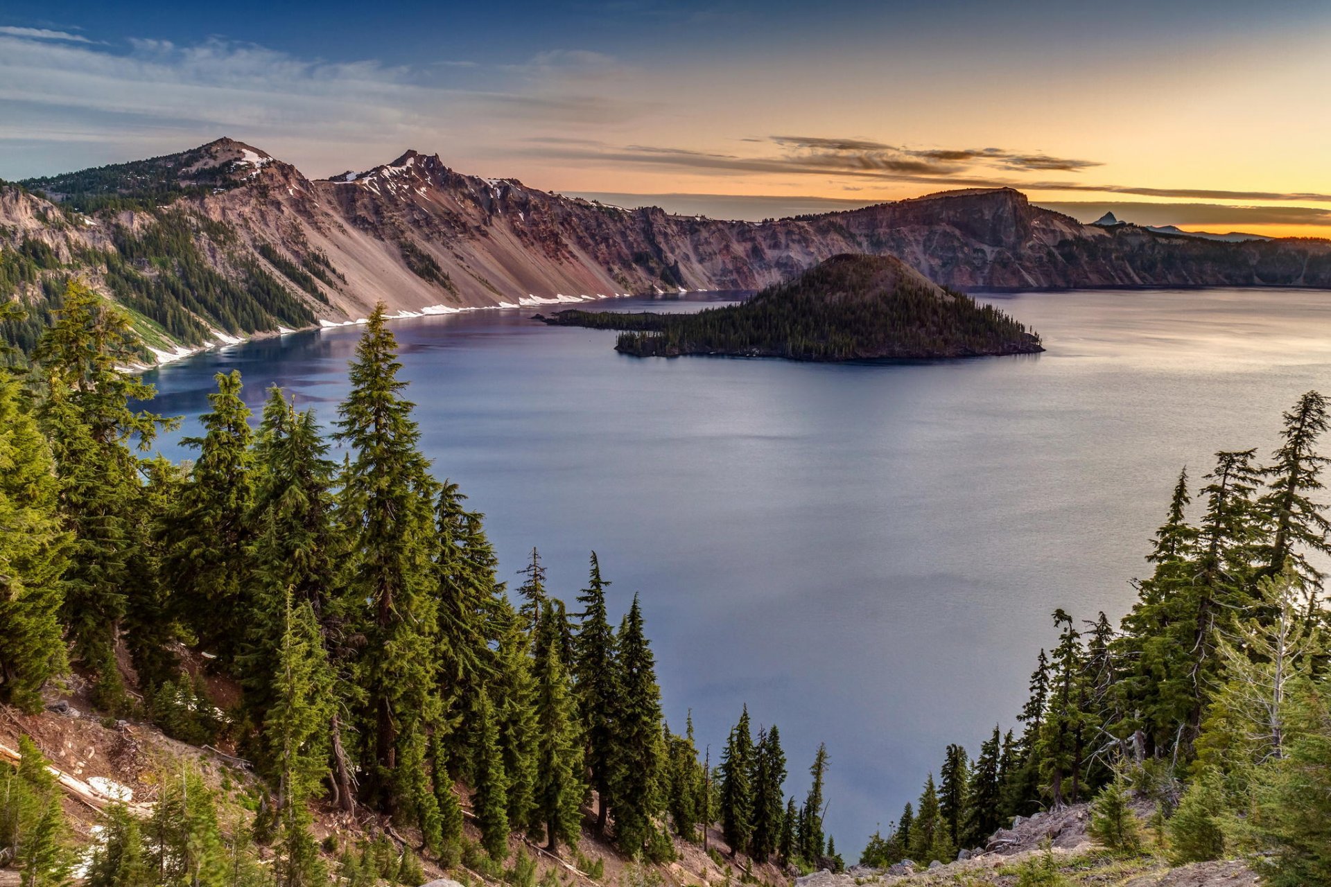 krater see nationalpark oregon see krater insel natur