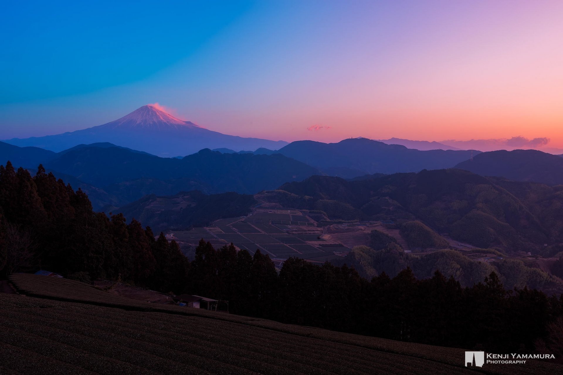 kenji yamamura fotógrafo lago yamanaka japón monte fuji cielo puesta de sol