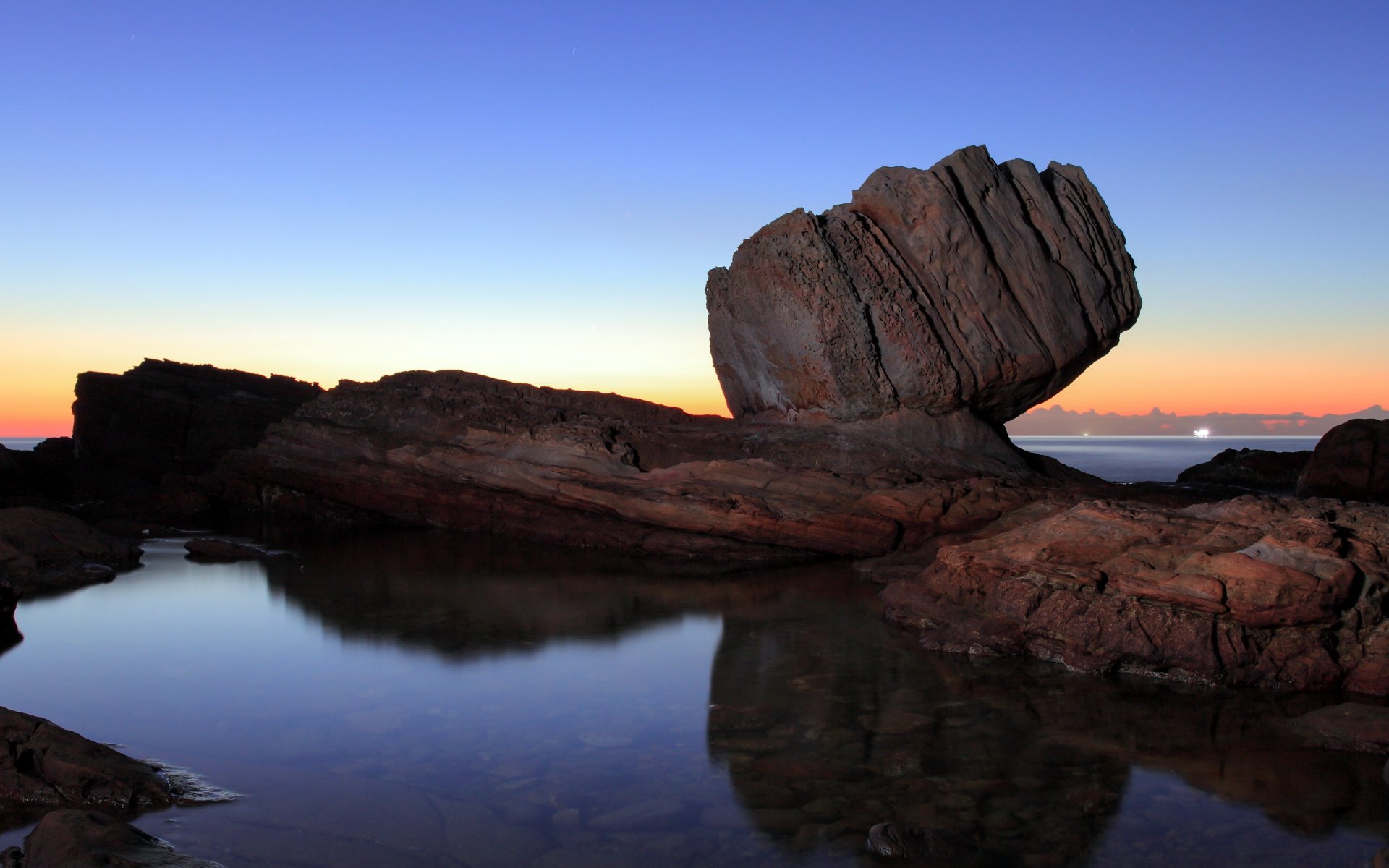 mer rochers paysage coucher de soleil