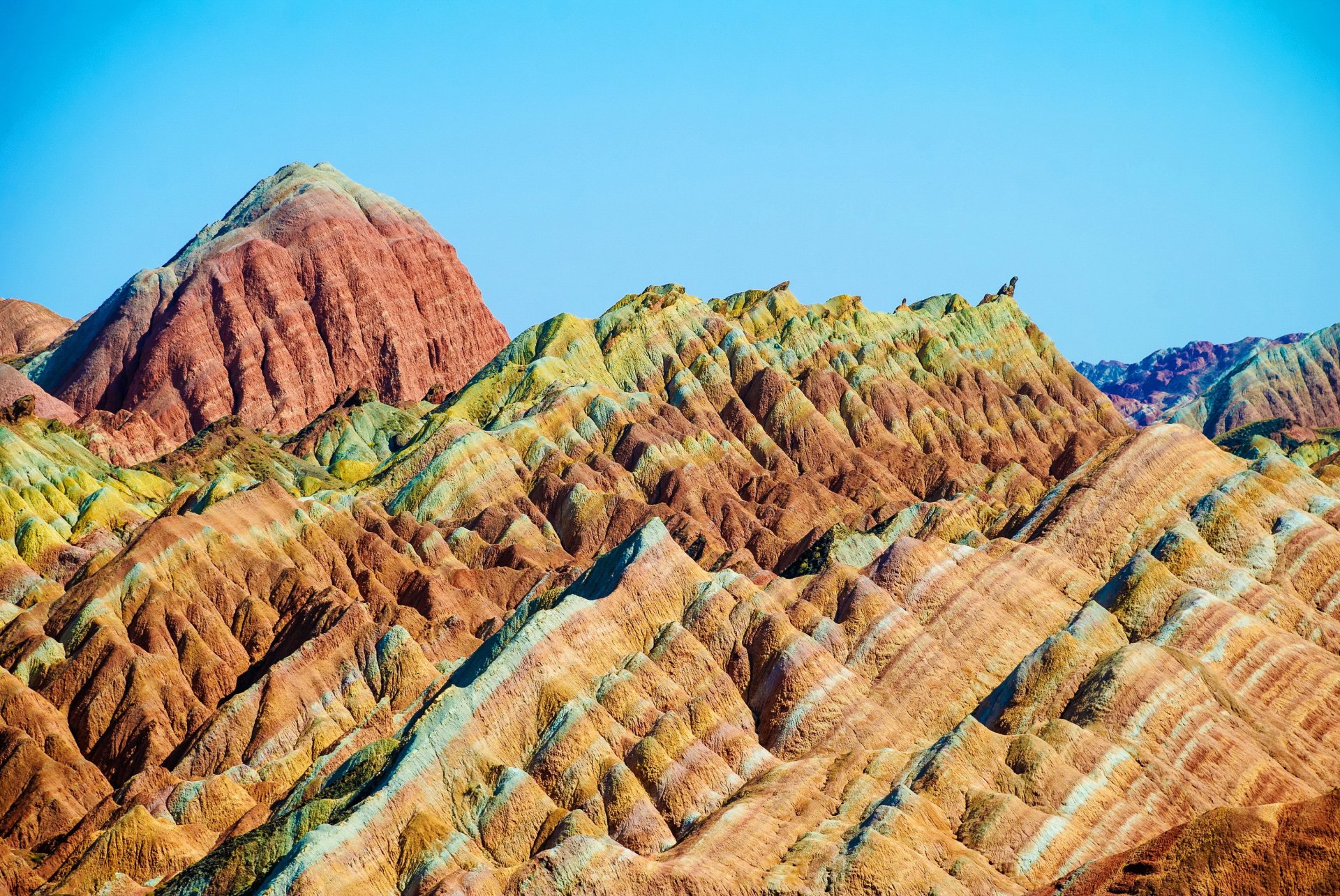 montañas parque china zhangye danxia naturaleza foto