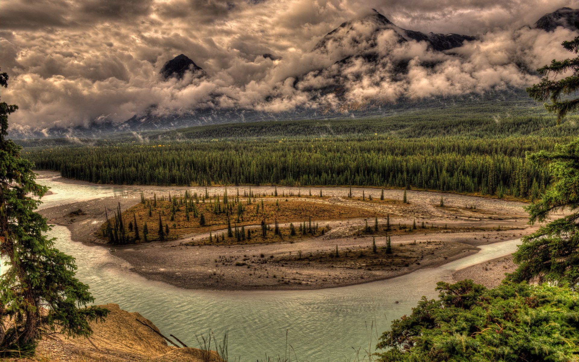 fluss berge landschaft