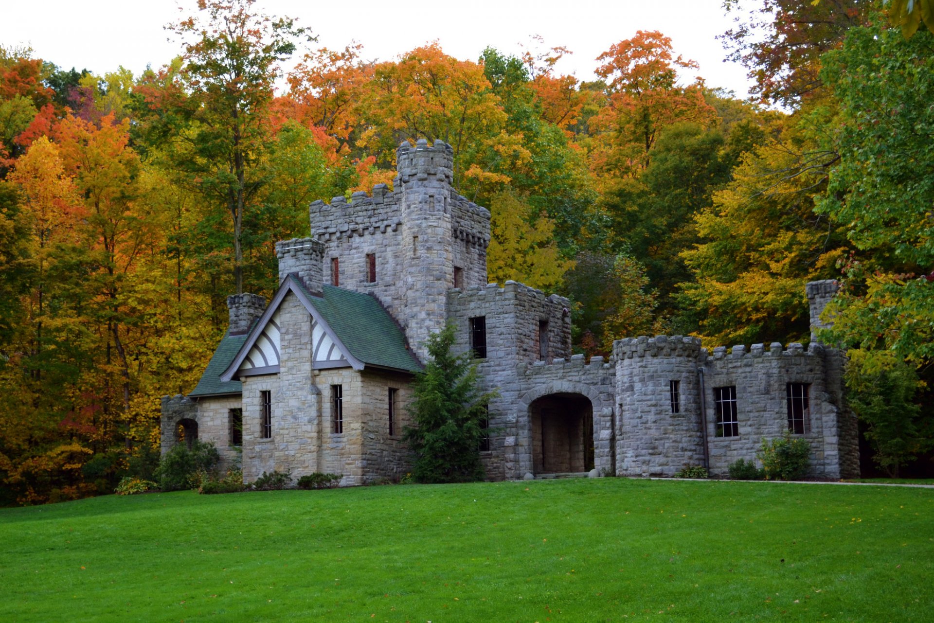 united states squires castle castle forest tree autumn field gra