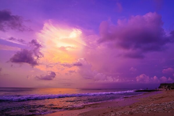 Waves of the pink coast of the Indian Ocean