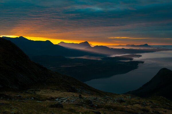 Mountain nature in the early morning