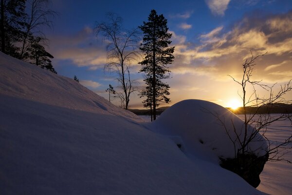 Sunrise in the north of the country