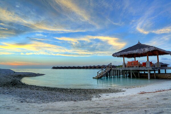 Malediven Bungalow am Meer