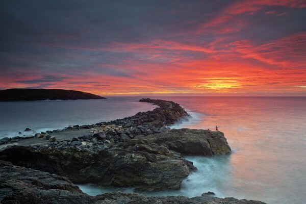 Sea sunset for two