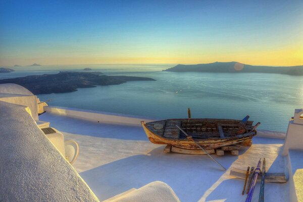 Sunset in Greece by the sea