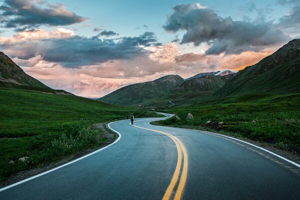 Mountain road in Alaska