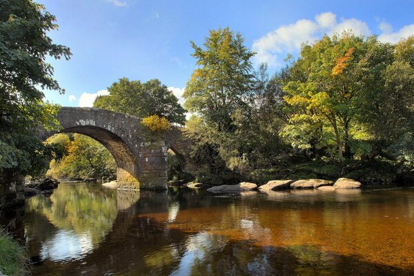 Humpback bridge across the river