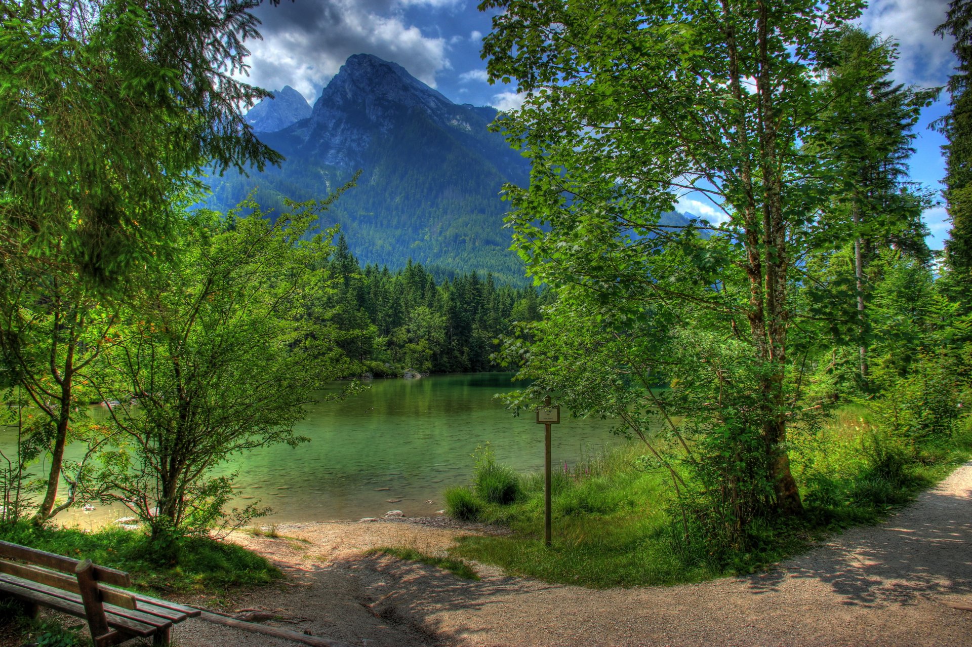 krajobraz niemcy góry ramsau-berchtesgaden bawaria hdr drzewa natura