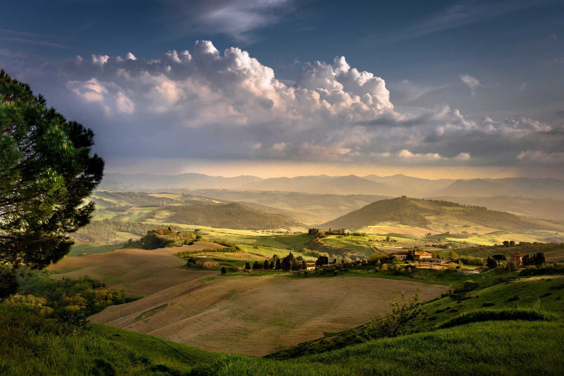 italia toscana noche paisaje rústico