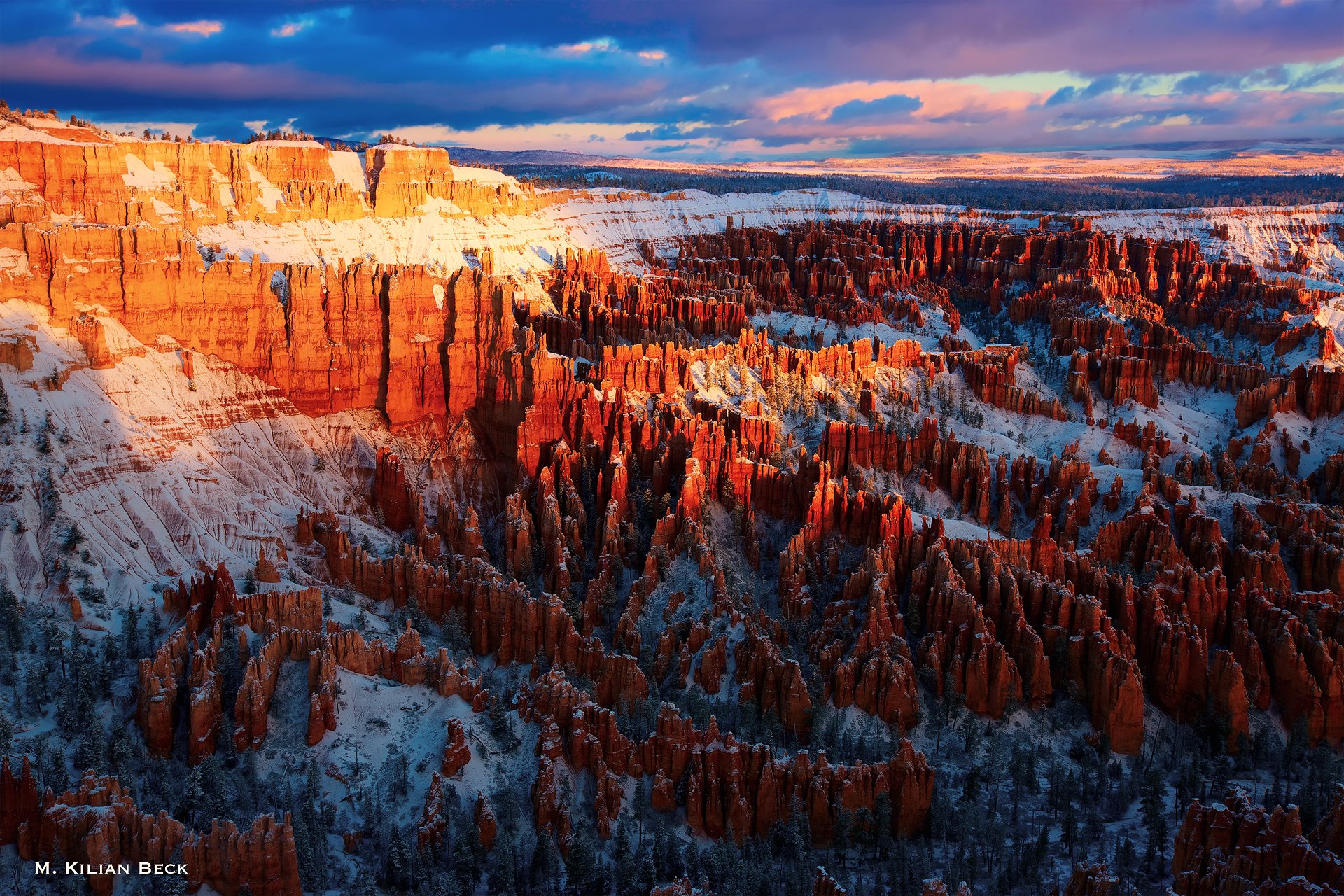 united states national park bryce canyon morning sky clouds rock light first ray