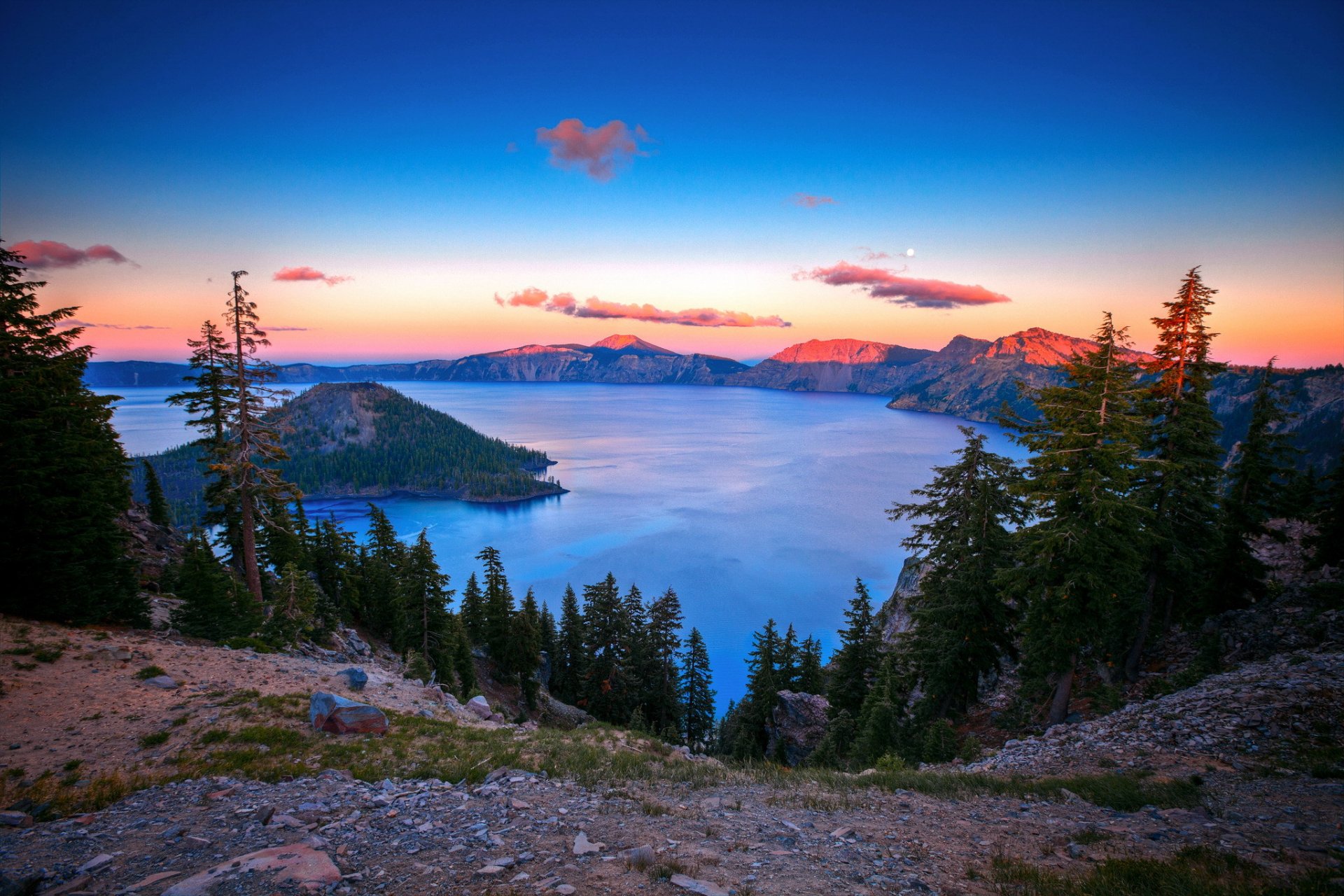 natur tanne berge himmel meer farbverlauf