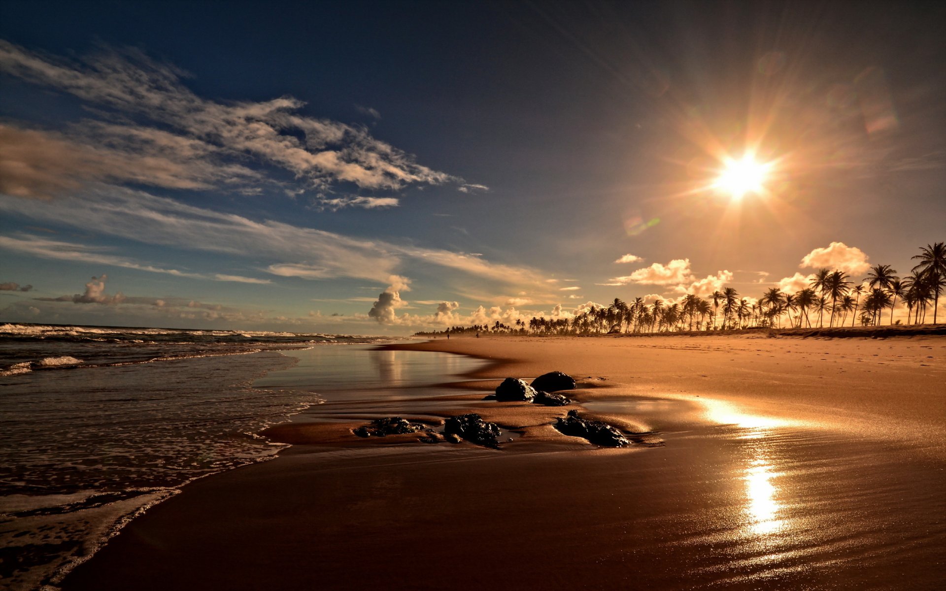 coucher de soleil sur la costa do plage de sauípe bahia brésil