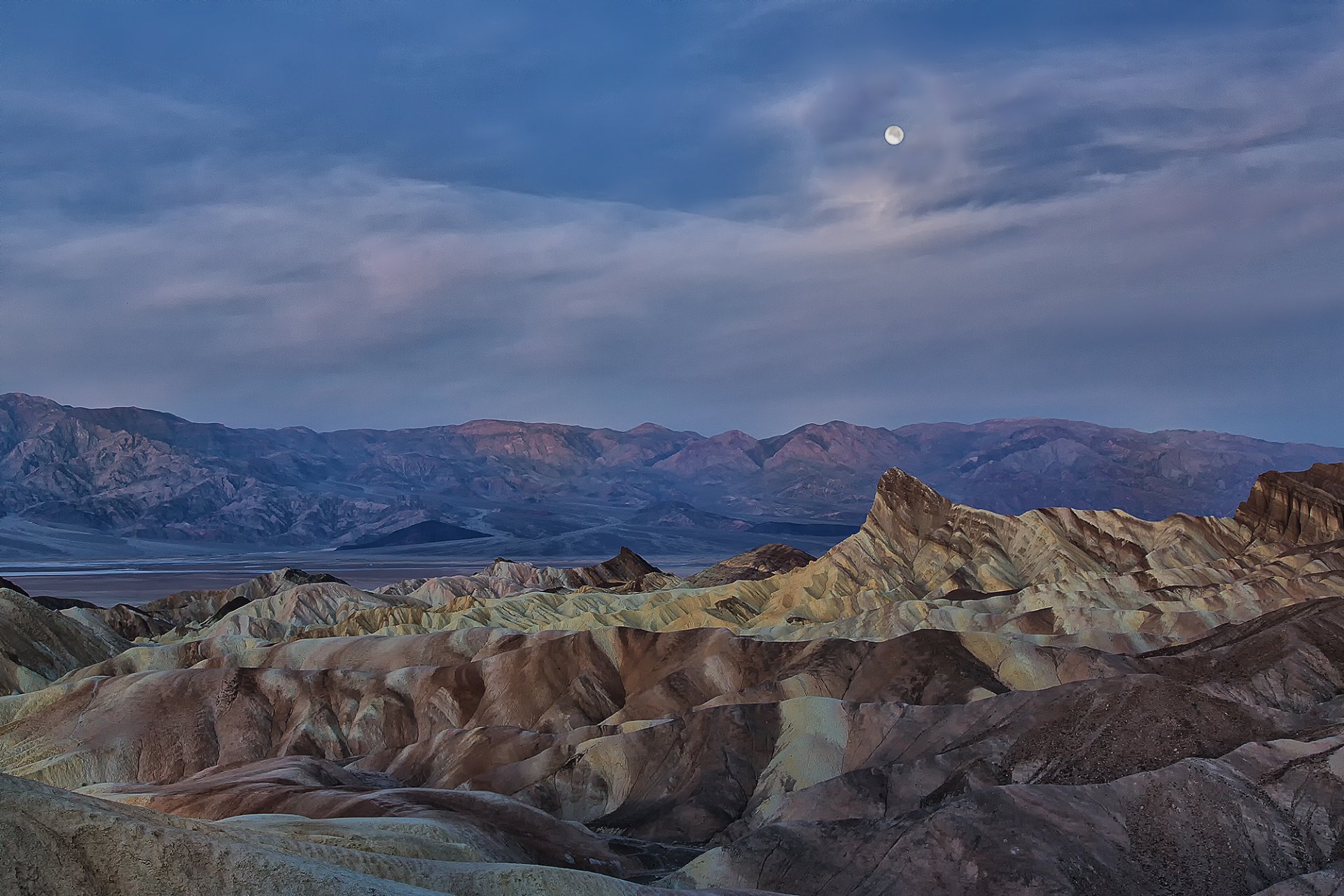 mountain tops night moon