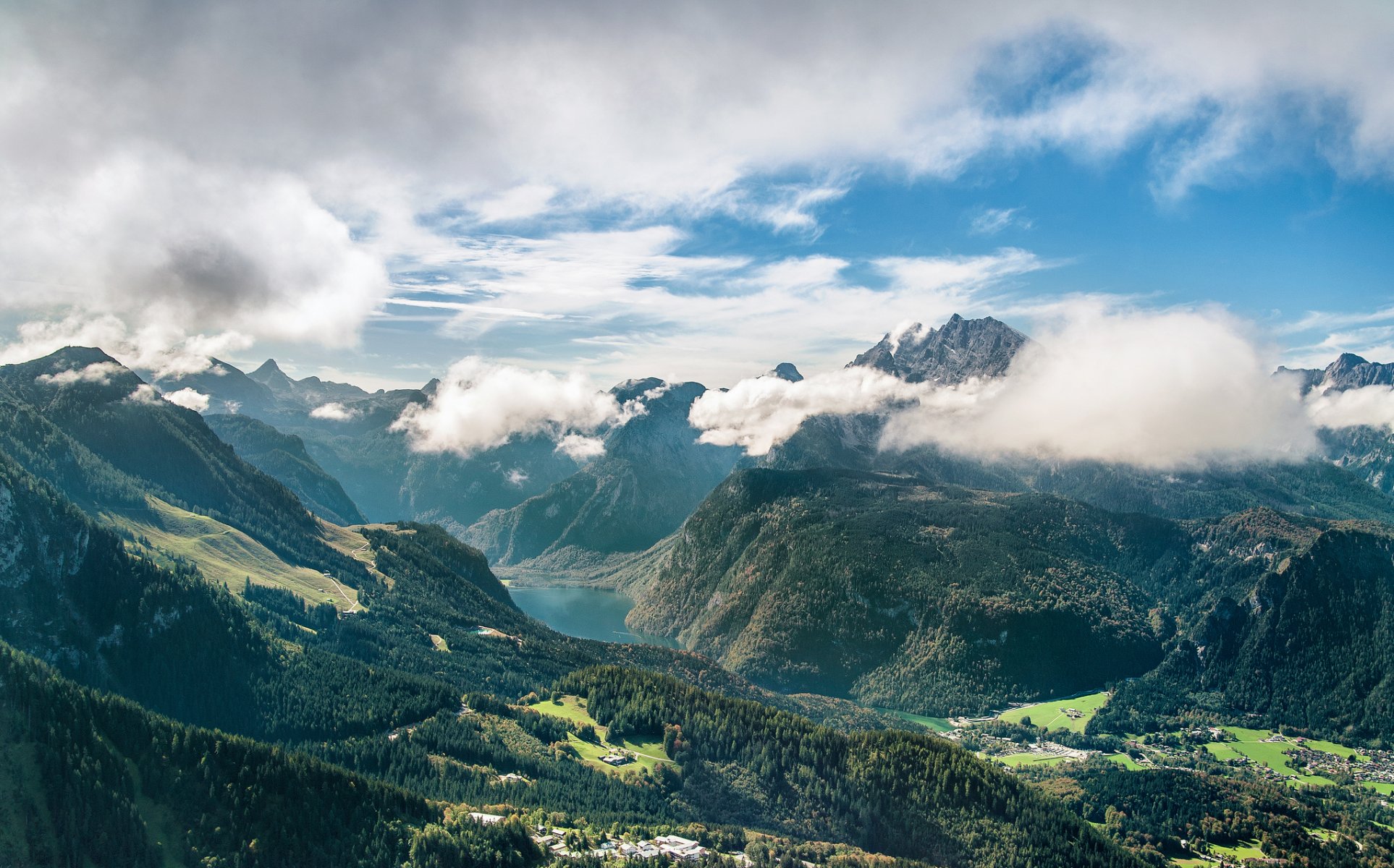 berchtesgaden bavaria germany mountains valley mountain range lake