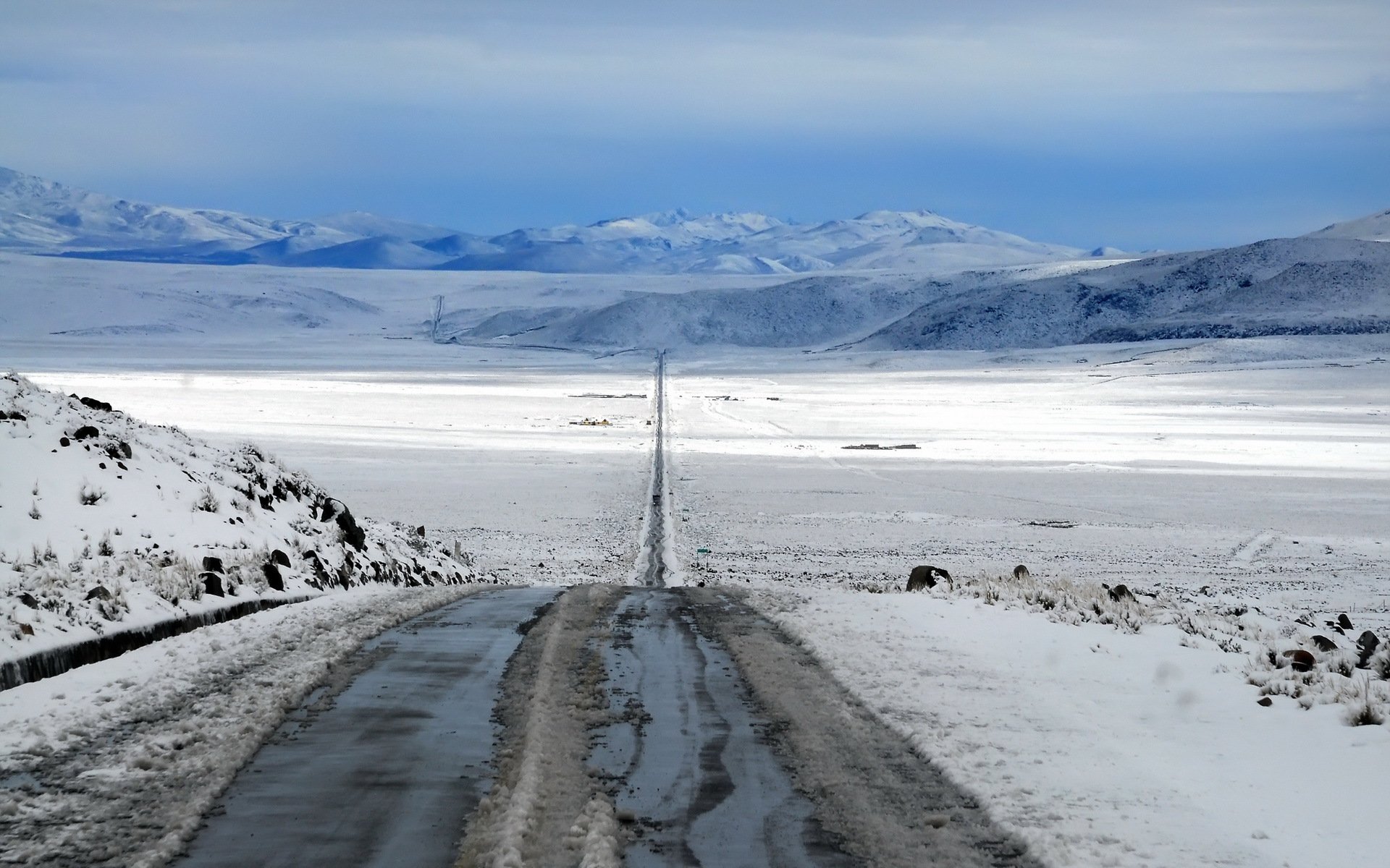 camino campo nieve paisaje