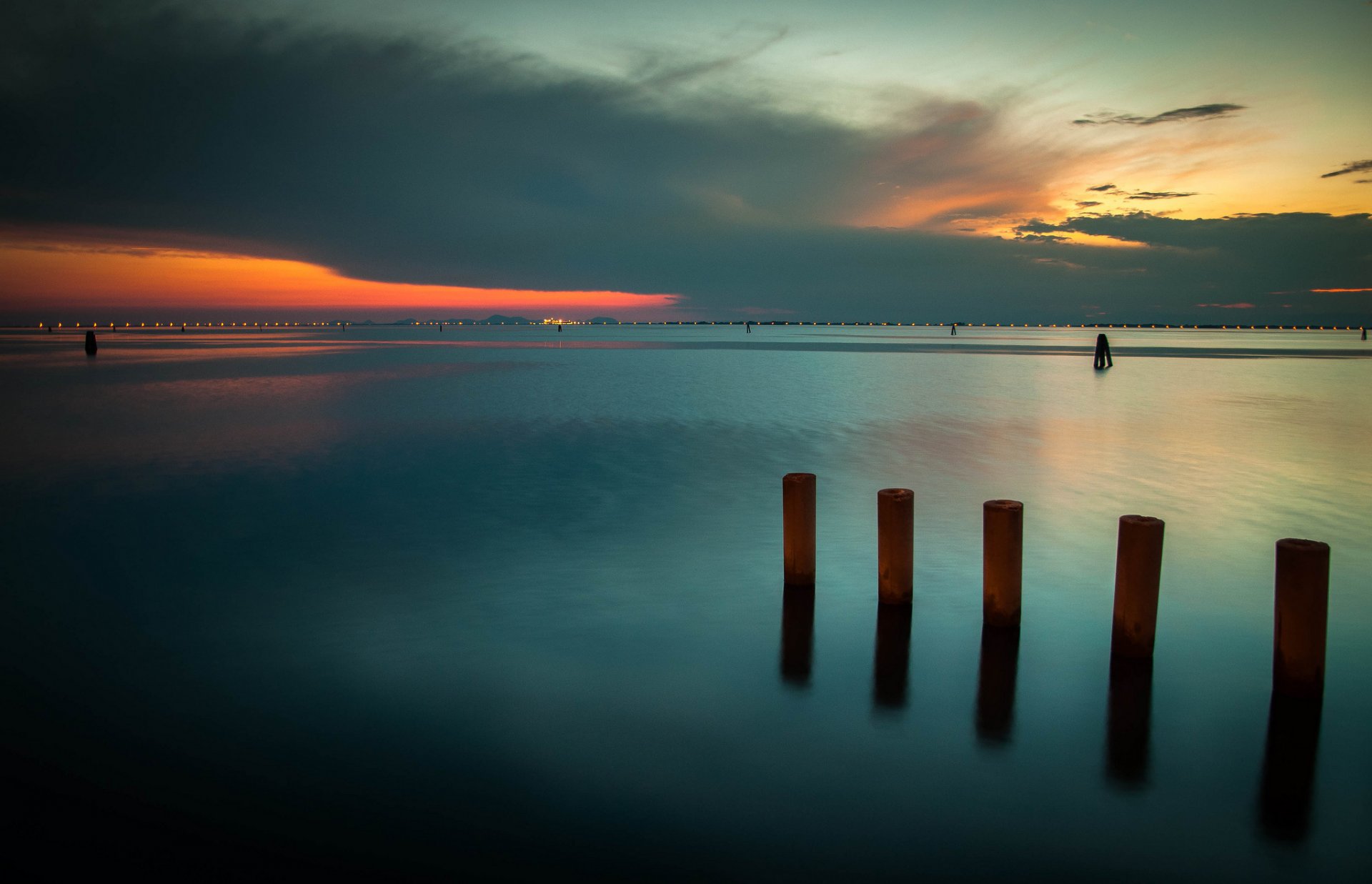 abend sonnenuntergang himmel meer oberfläche belichtung