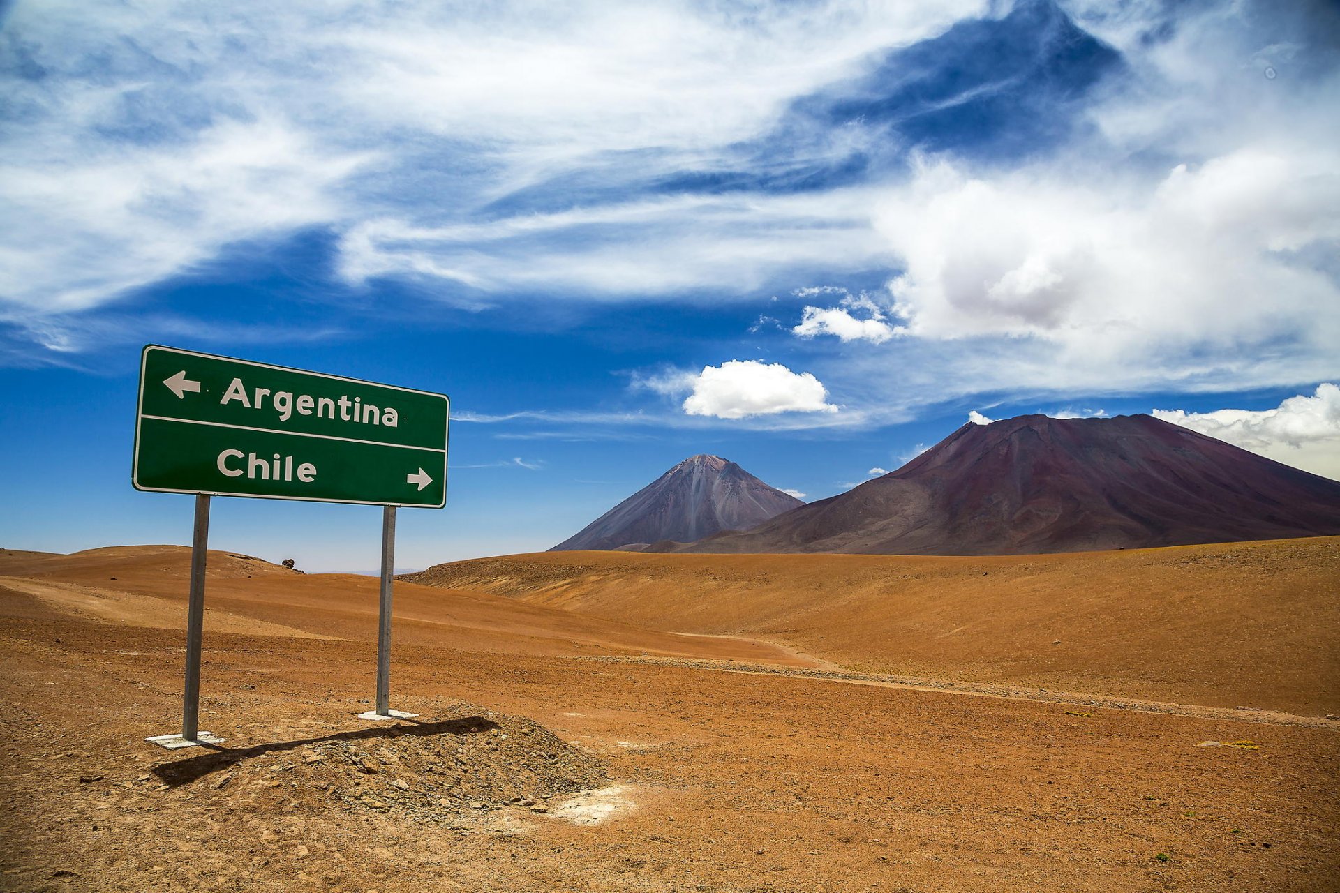 anden berge zeiger argentinien chile