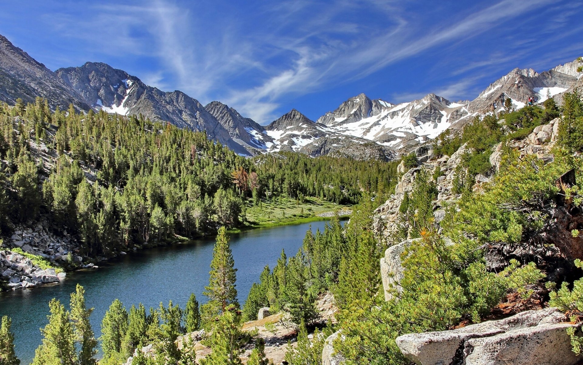 long lake małe jeziora doliny john muir pustyni kalifornia jezioro góry las