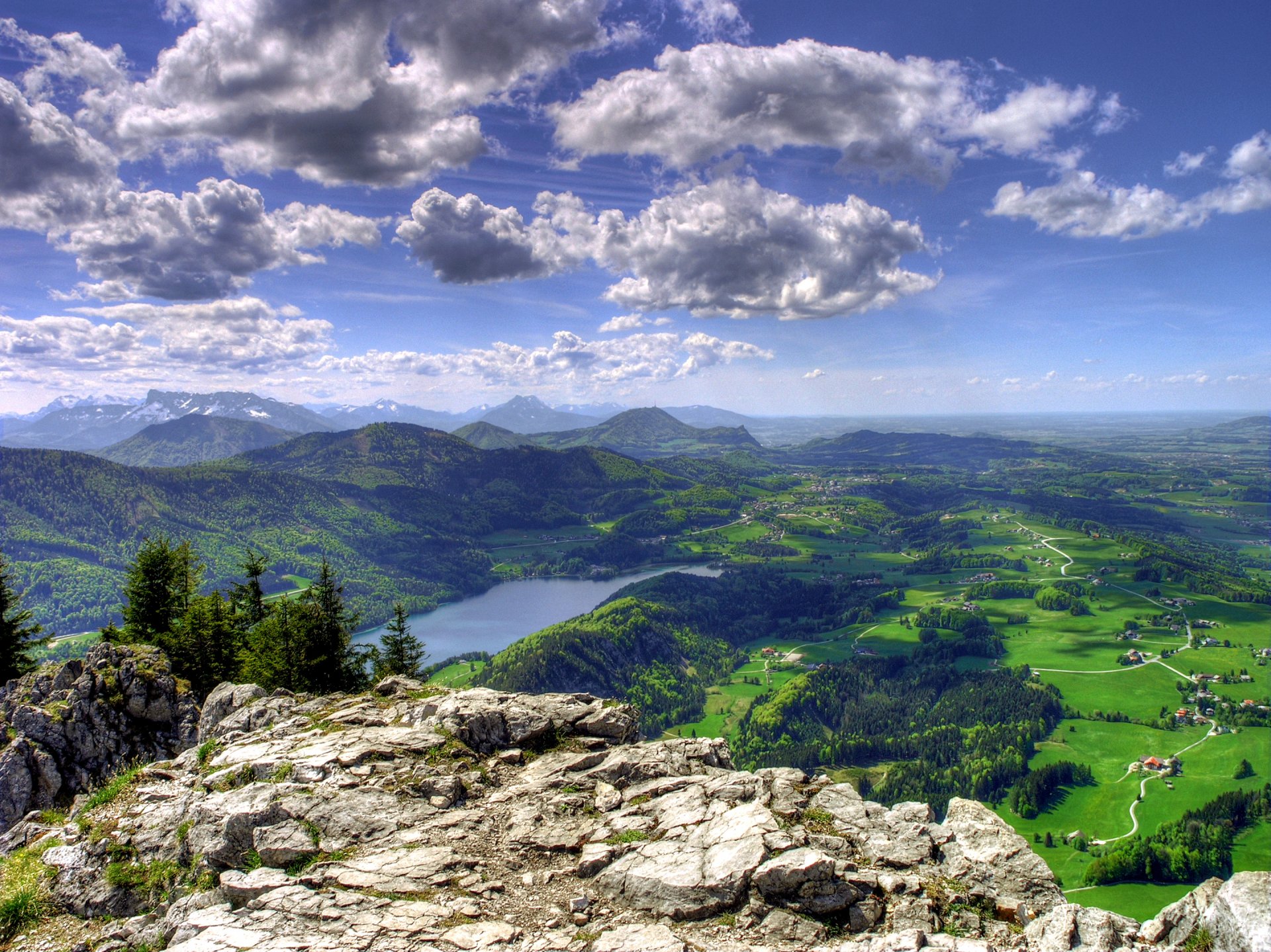 ky clouds mountain lake valley rock house