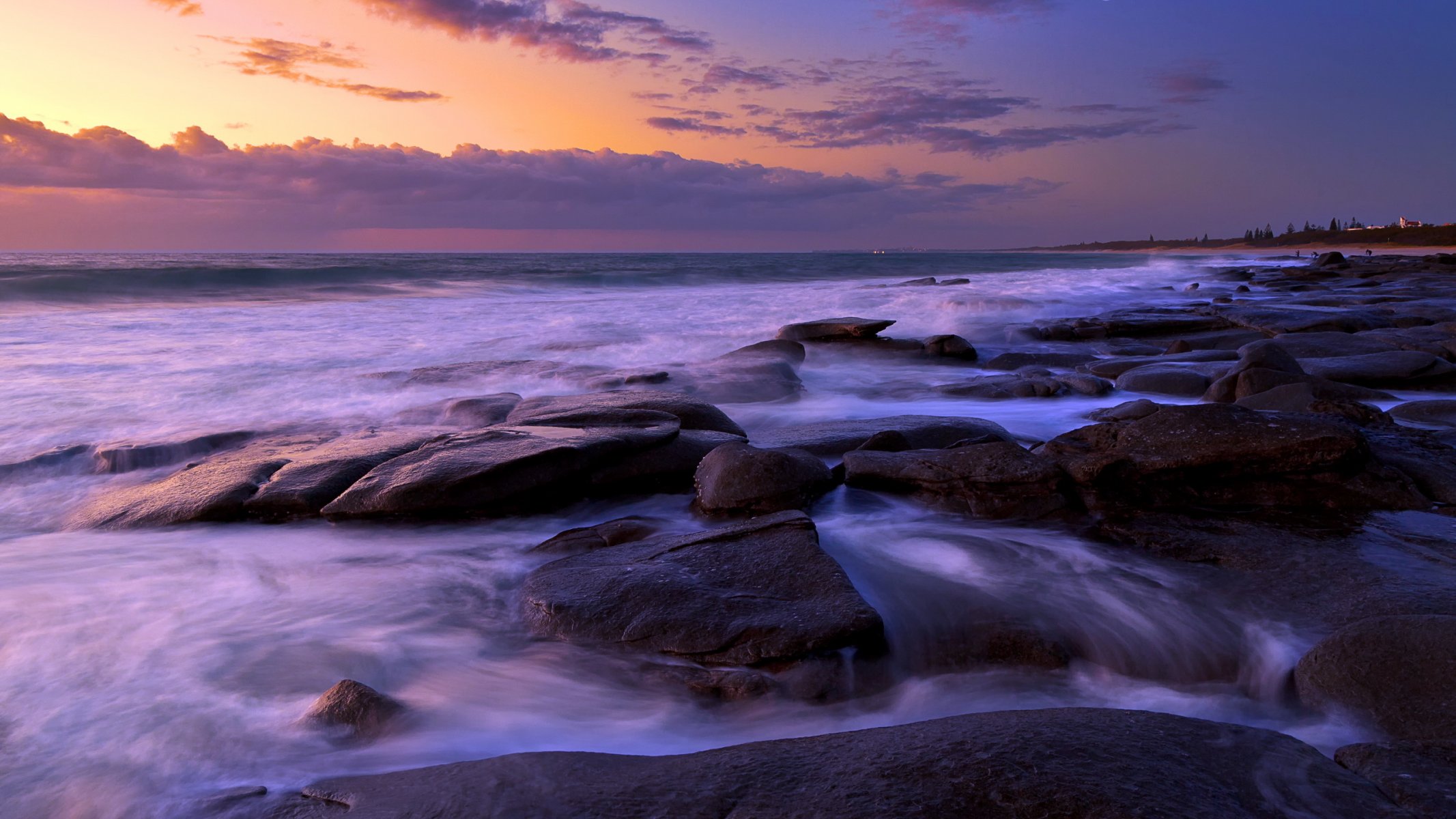 nacht meer steine landschaft