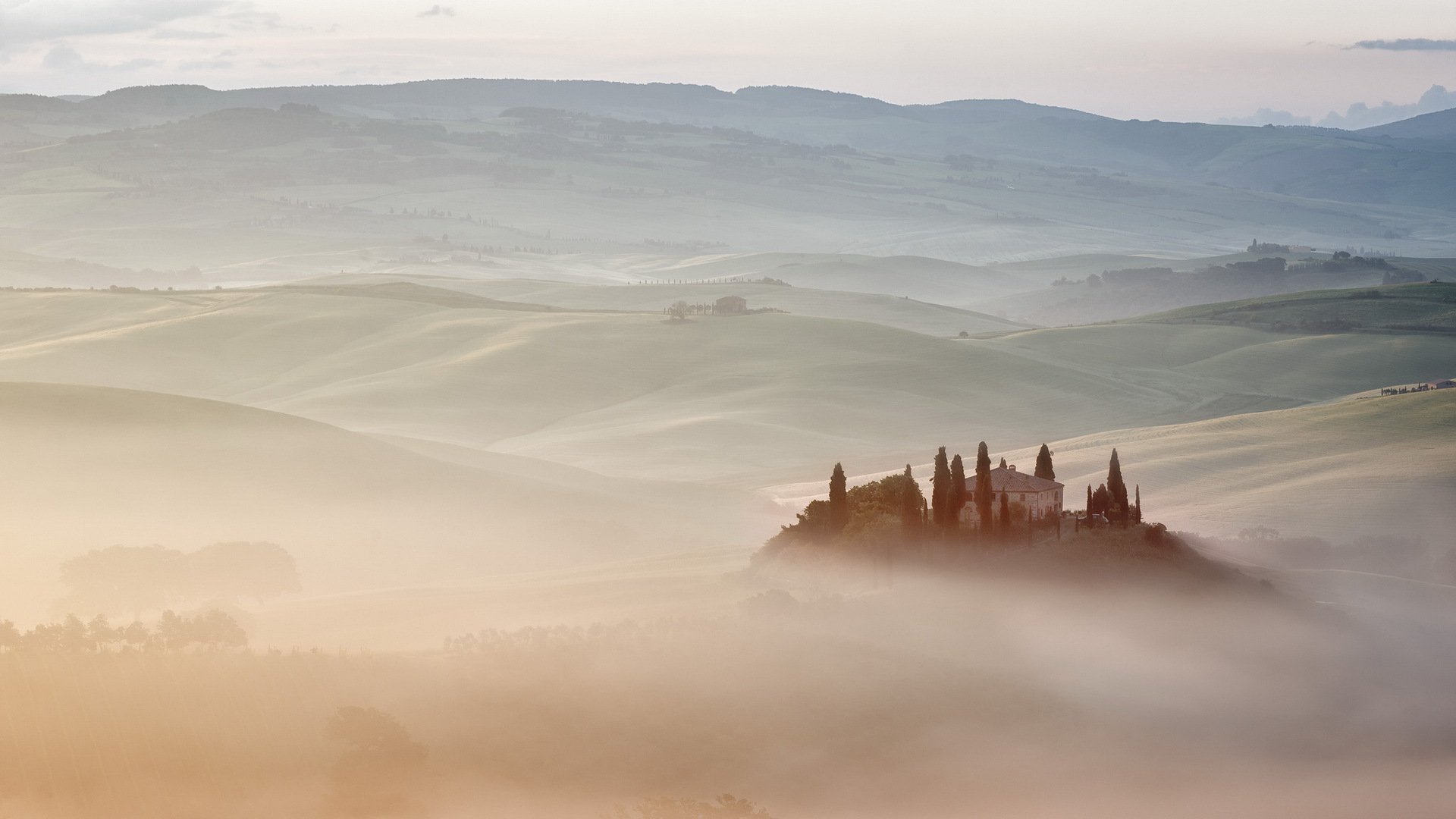 toscana belvedere villa italia nebbia nebbia contro