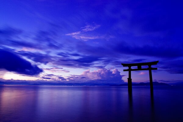 Beautiful ocean on sunset background