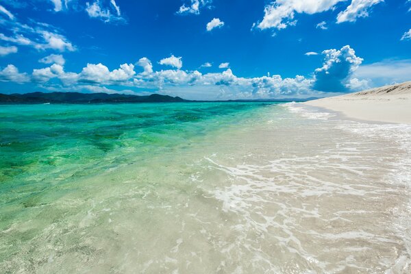 Azure beach and white sand