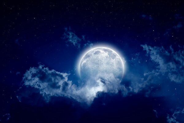Beautiful full moon landscape