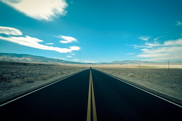 The road goes into the endless horizon