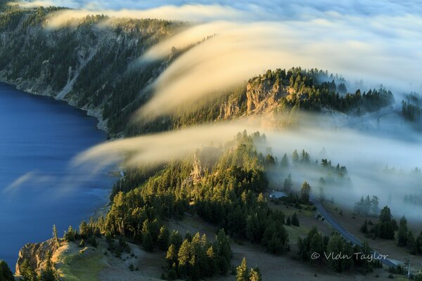 Cloud waterfall of cotton candy