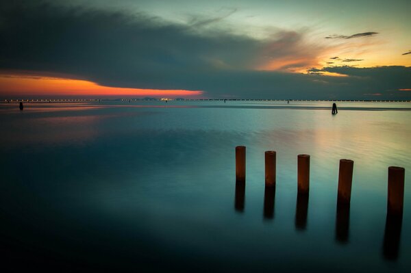 Tramonto serale sul mare