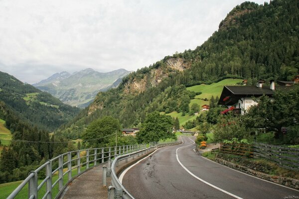 Roads in Italy running through hills with forests