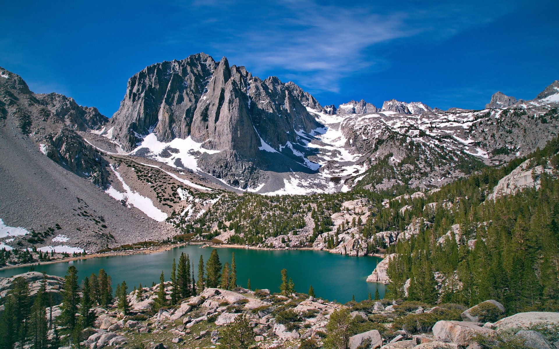 temple rock terzo lago ghiacciaio palizzata john muir deserto california montagne lago pendii alberi