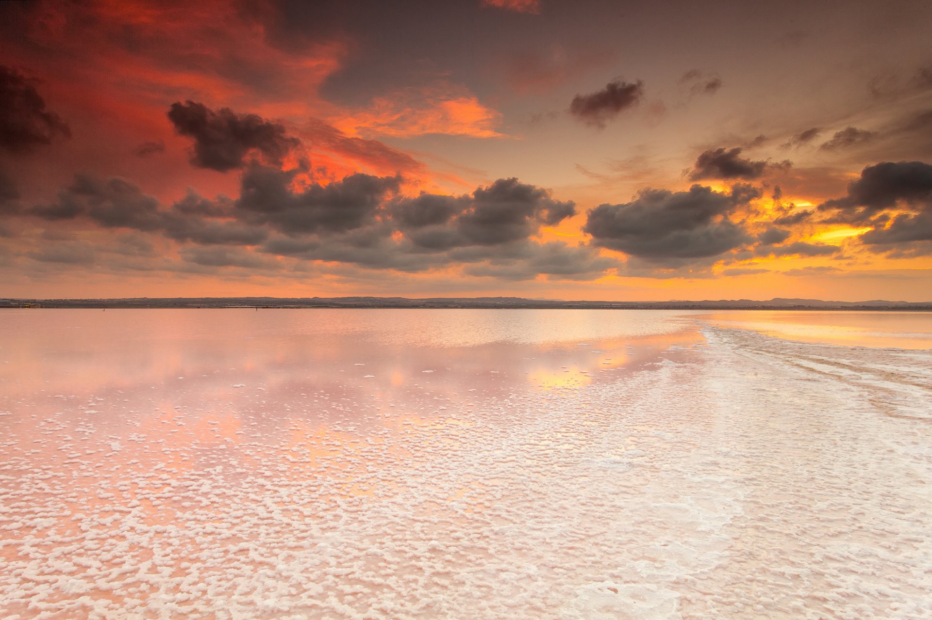 espagne valence salinas de torrevieja aube ciel nuages