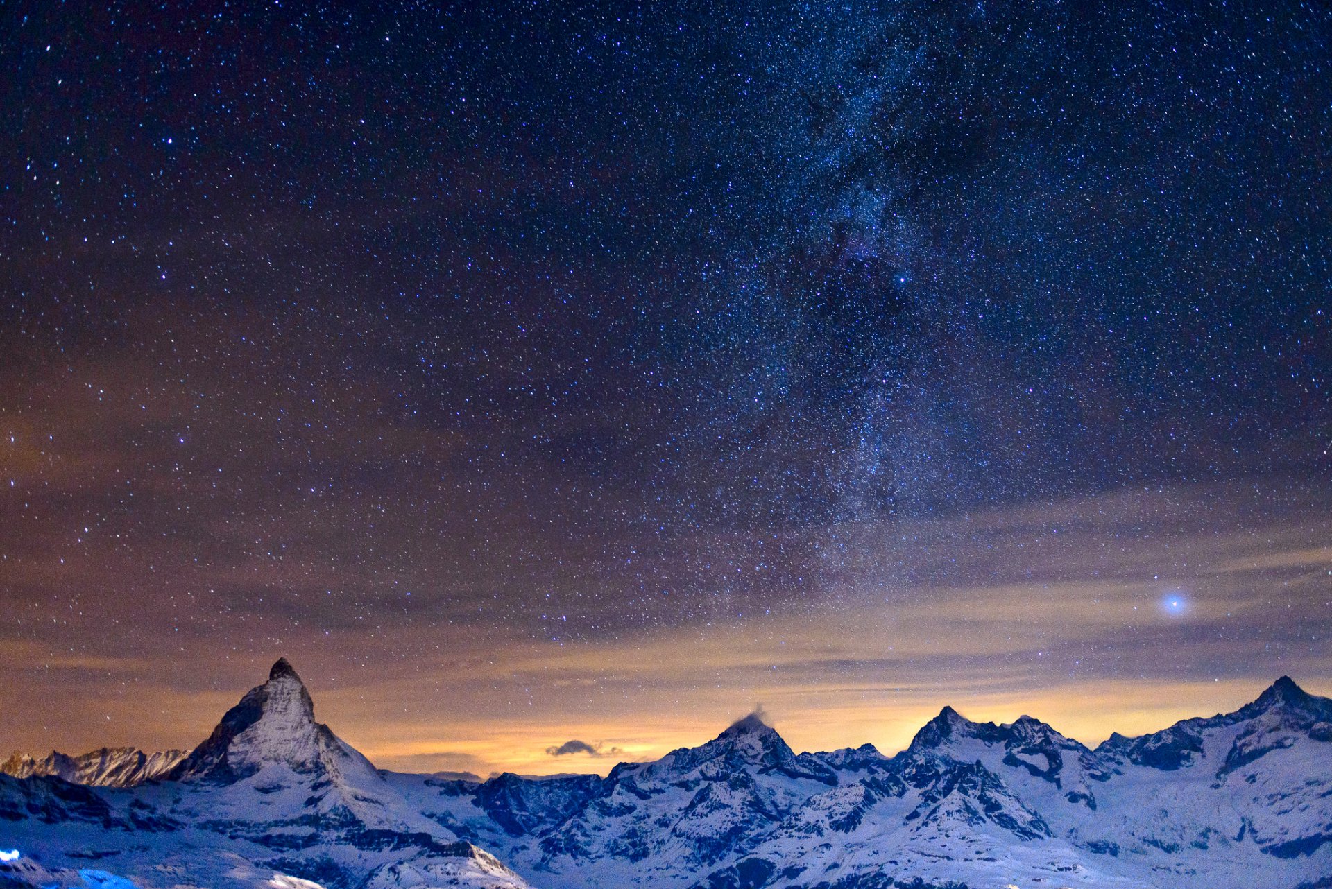 notte montagne alpi cielo stelle via lattea