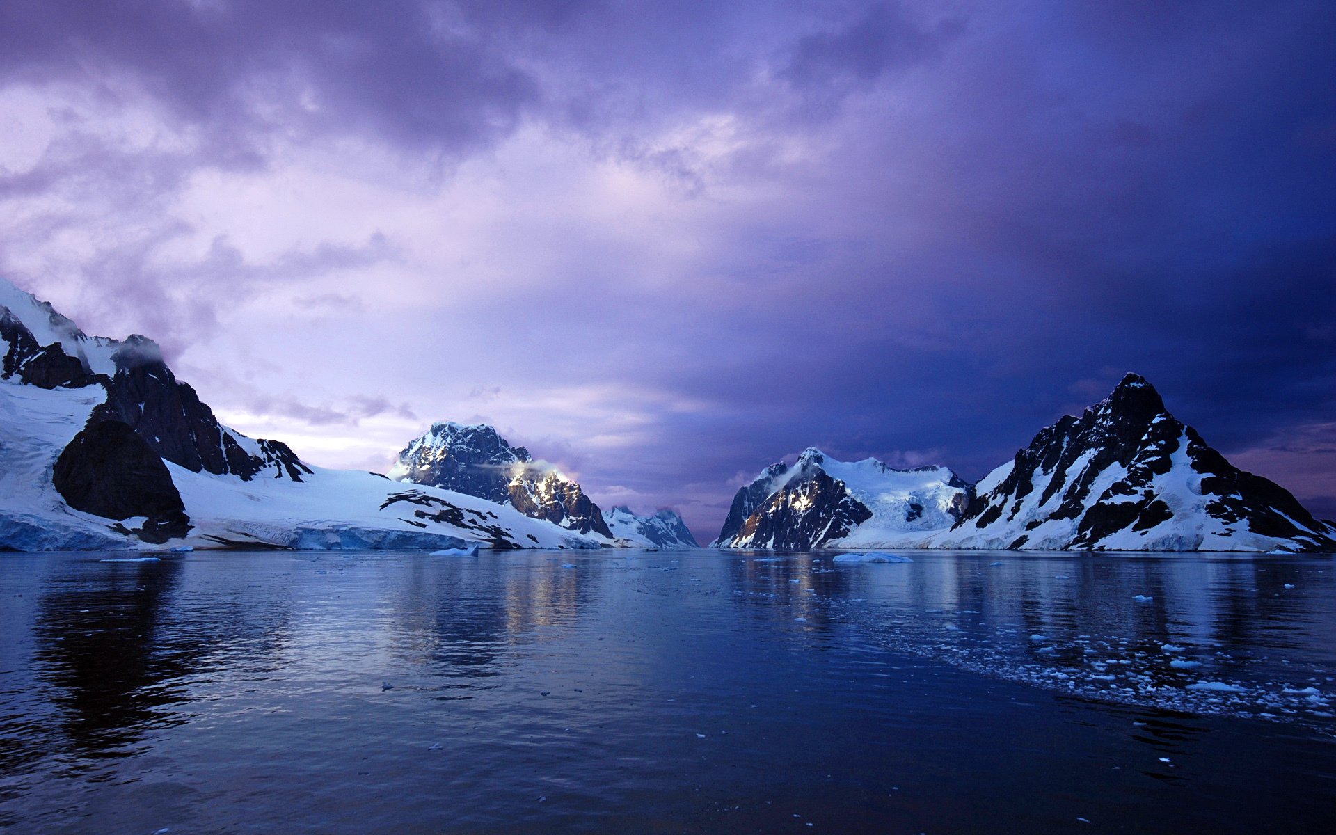 antarctica sunset mountain ice ocean snow