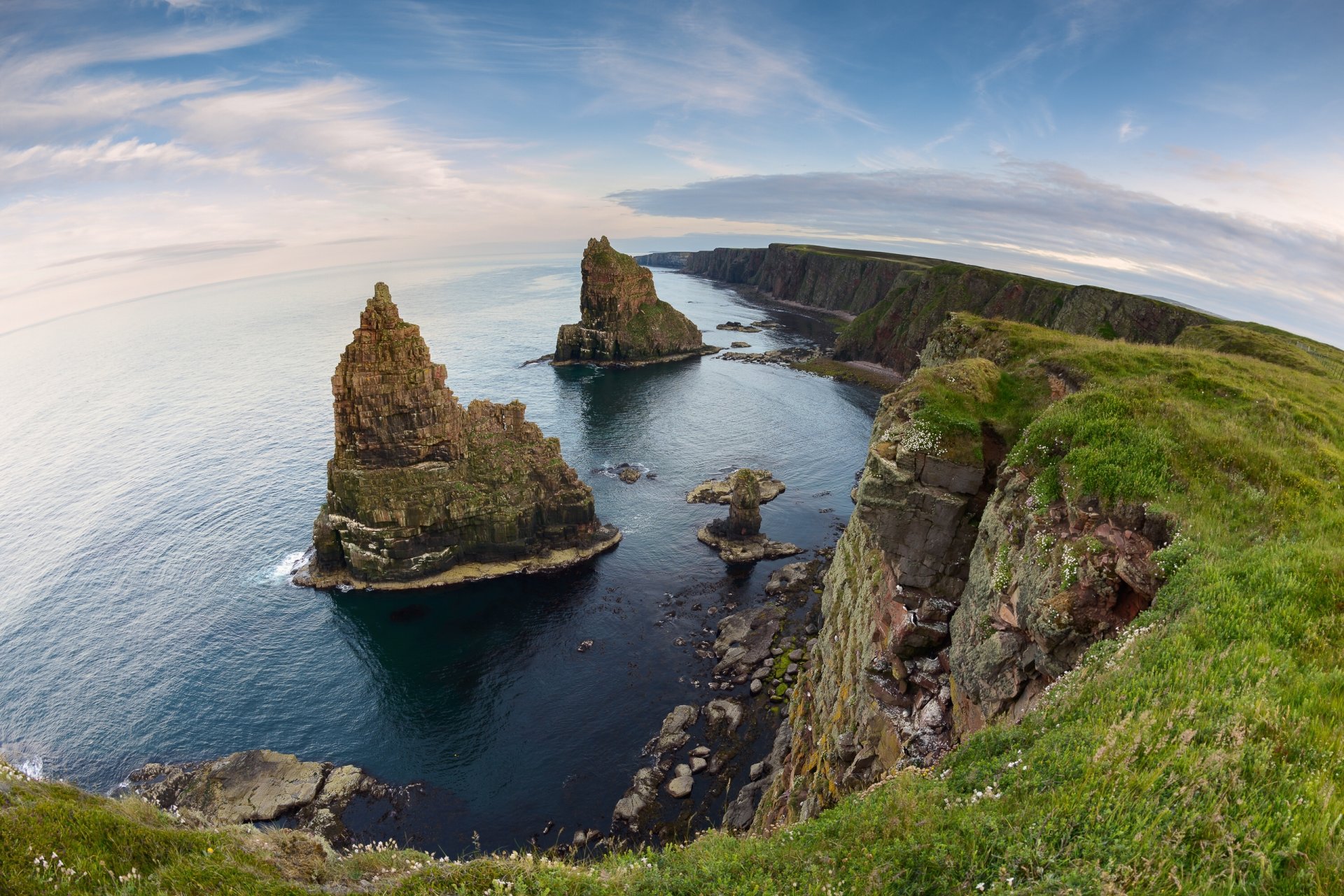 duncansby stosy caithness szkocja morze północne klify wybrzeże