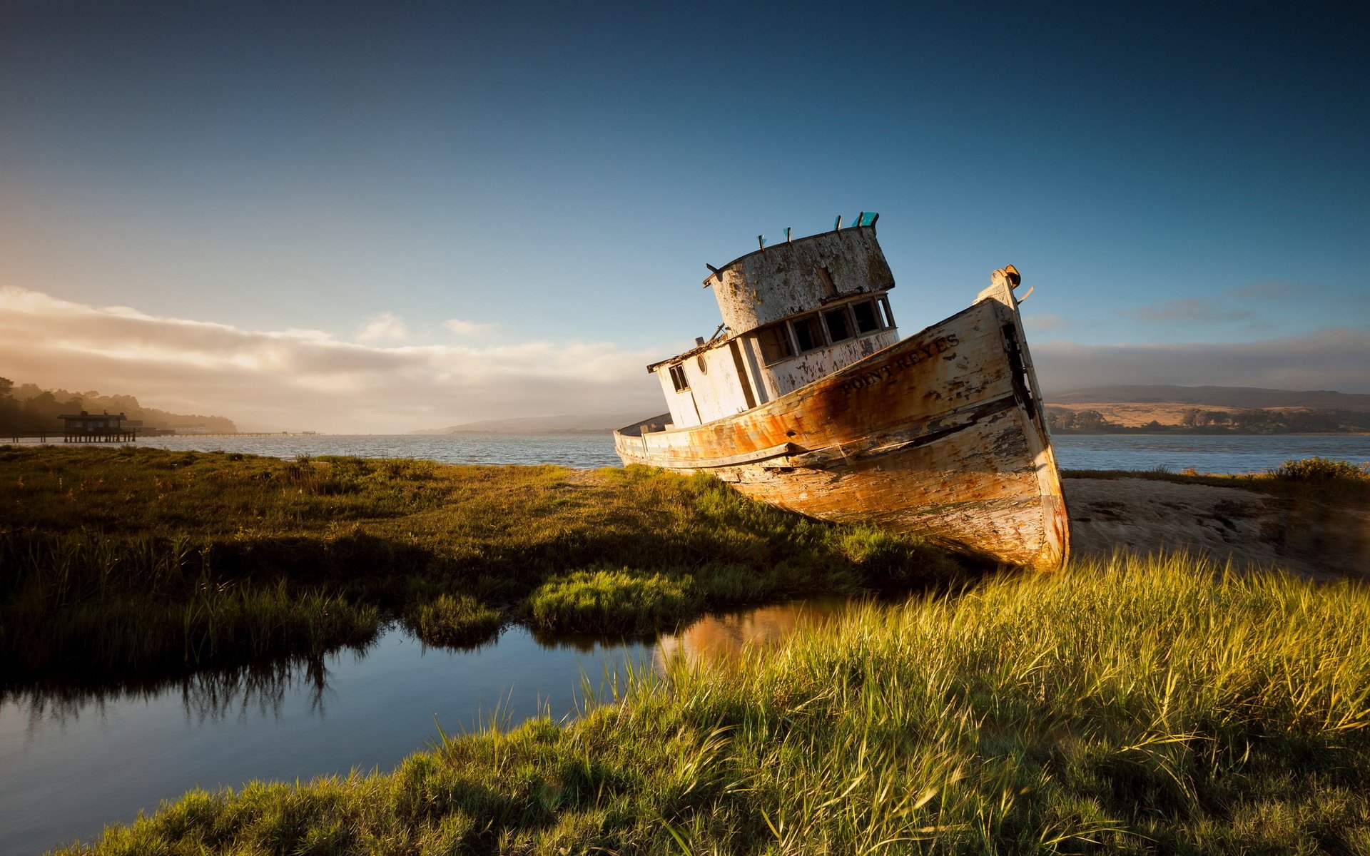 landschaft schiff sonnenuntergang fluss