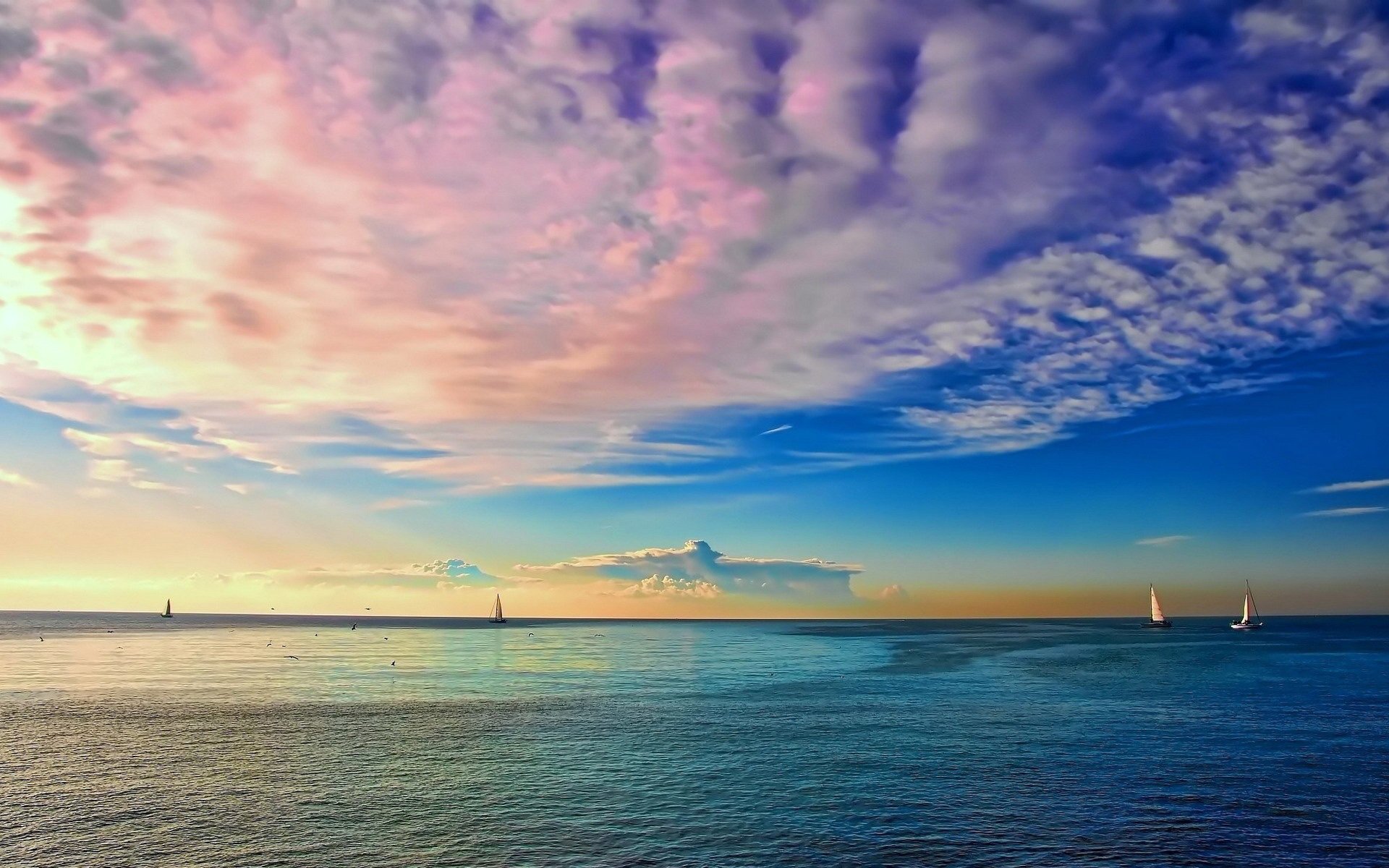 mar océano distancia horizonte cielo nubes color yate mástil velas