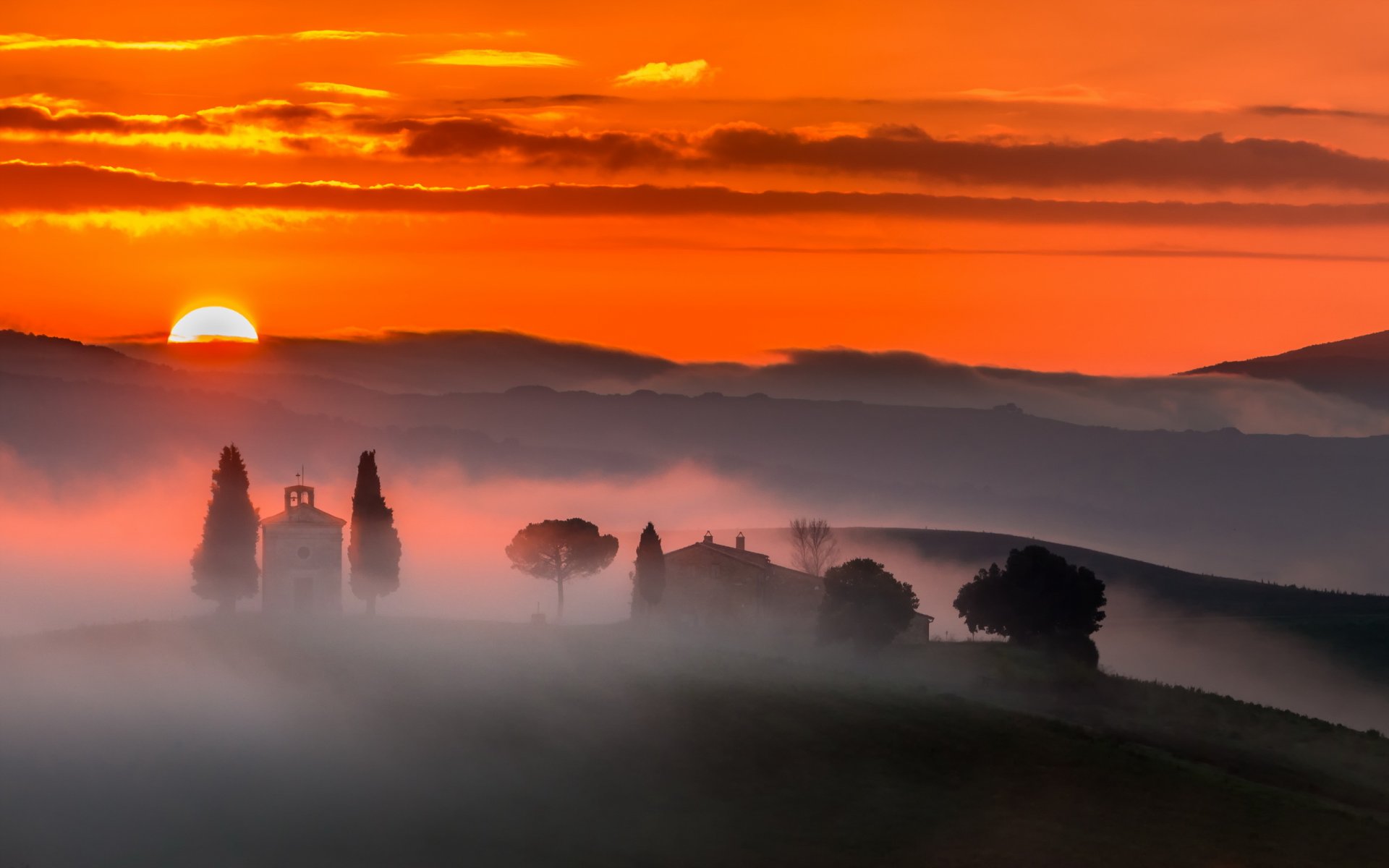 niebla de la mañana naturaleza paisaje