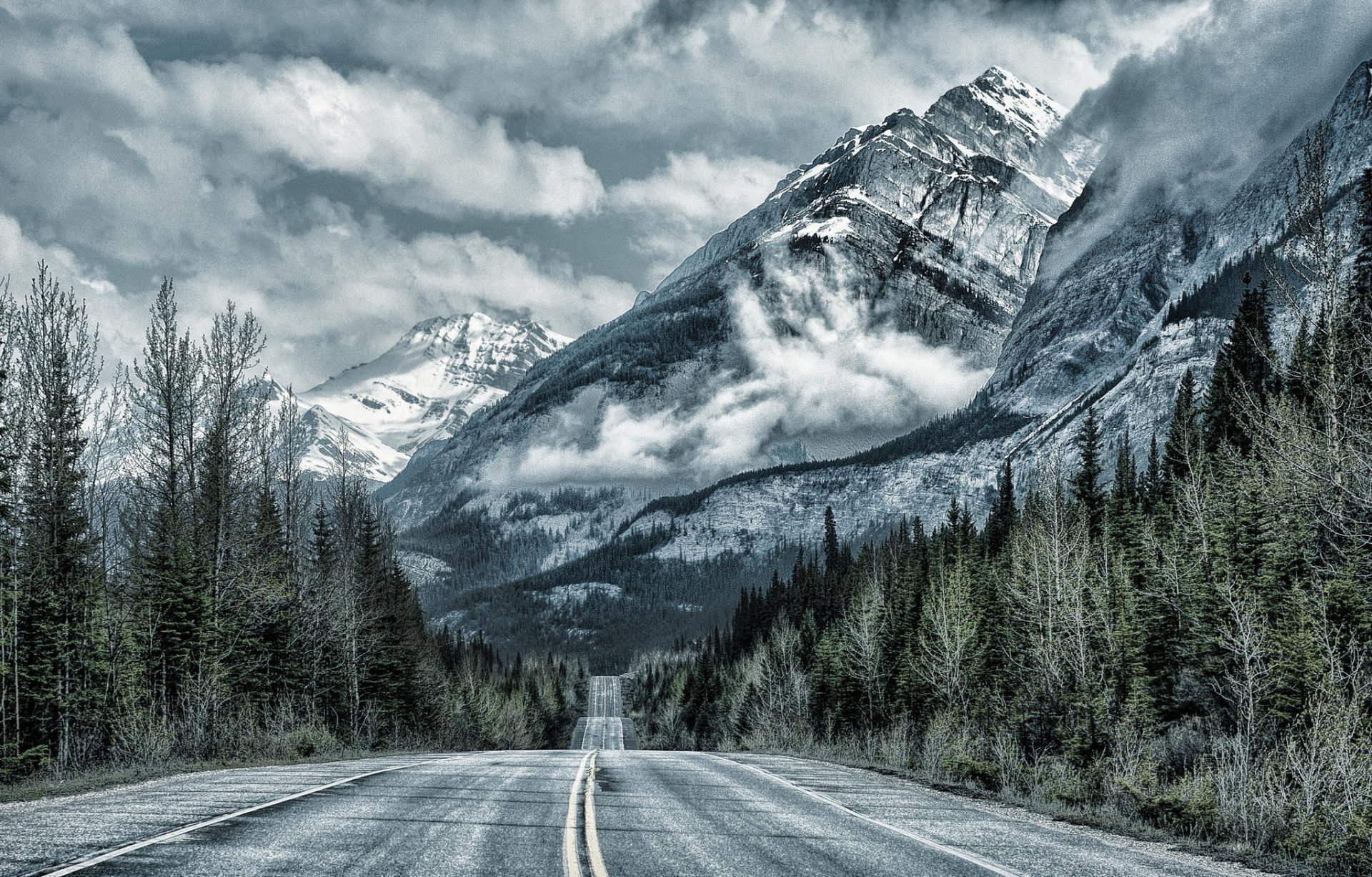 canadá parque nacional banff carretera montañas