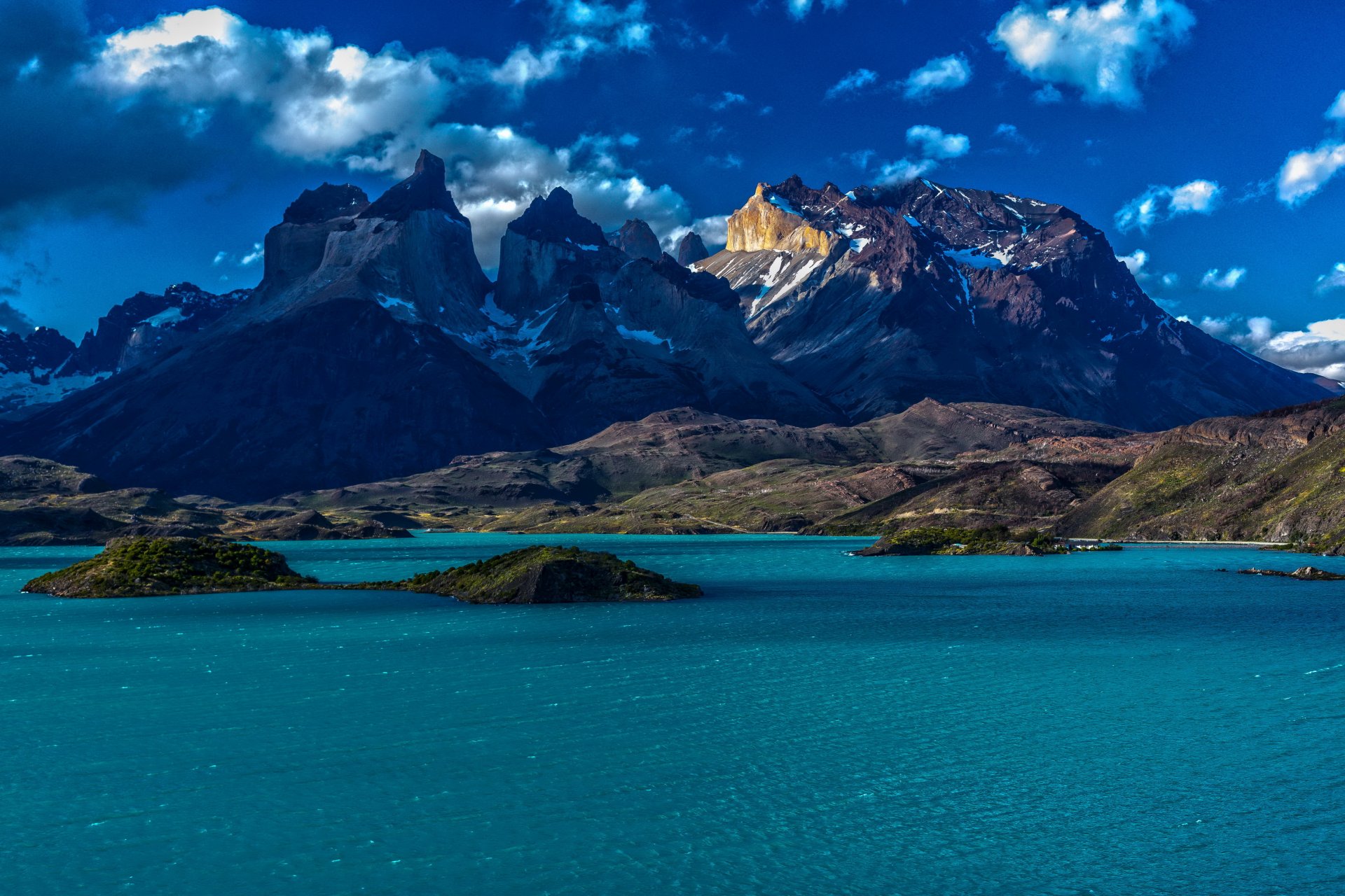 nature chili patagonie montagnes neige eau îles ciel nuages