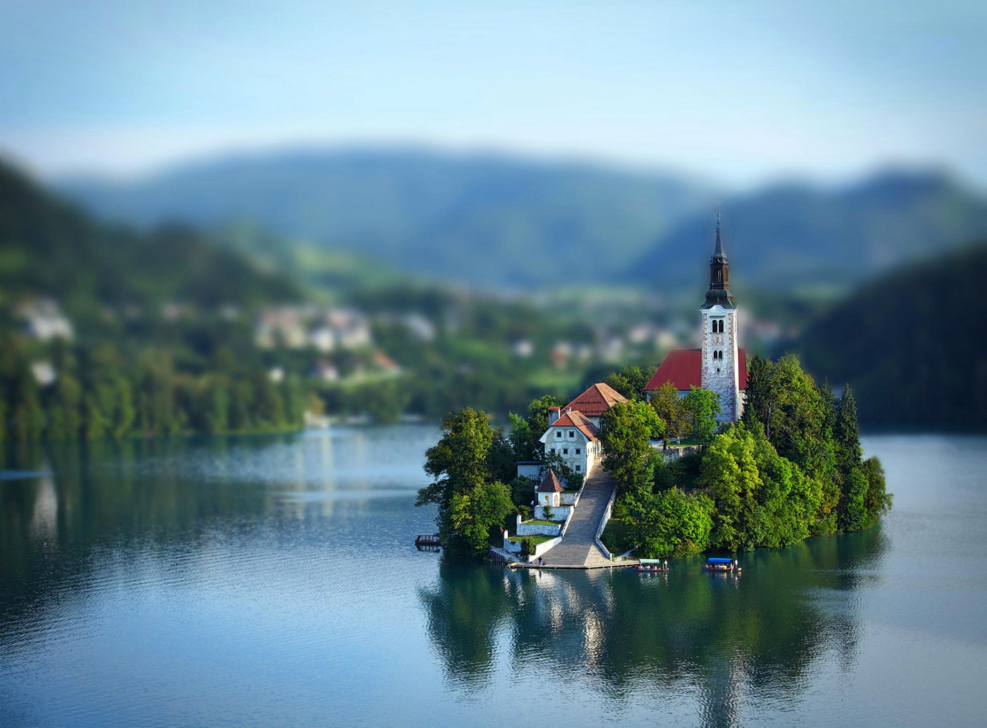 slowenien himmel wolken see bled insel kirche