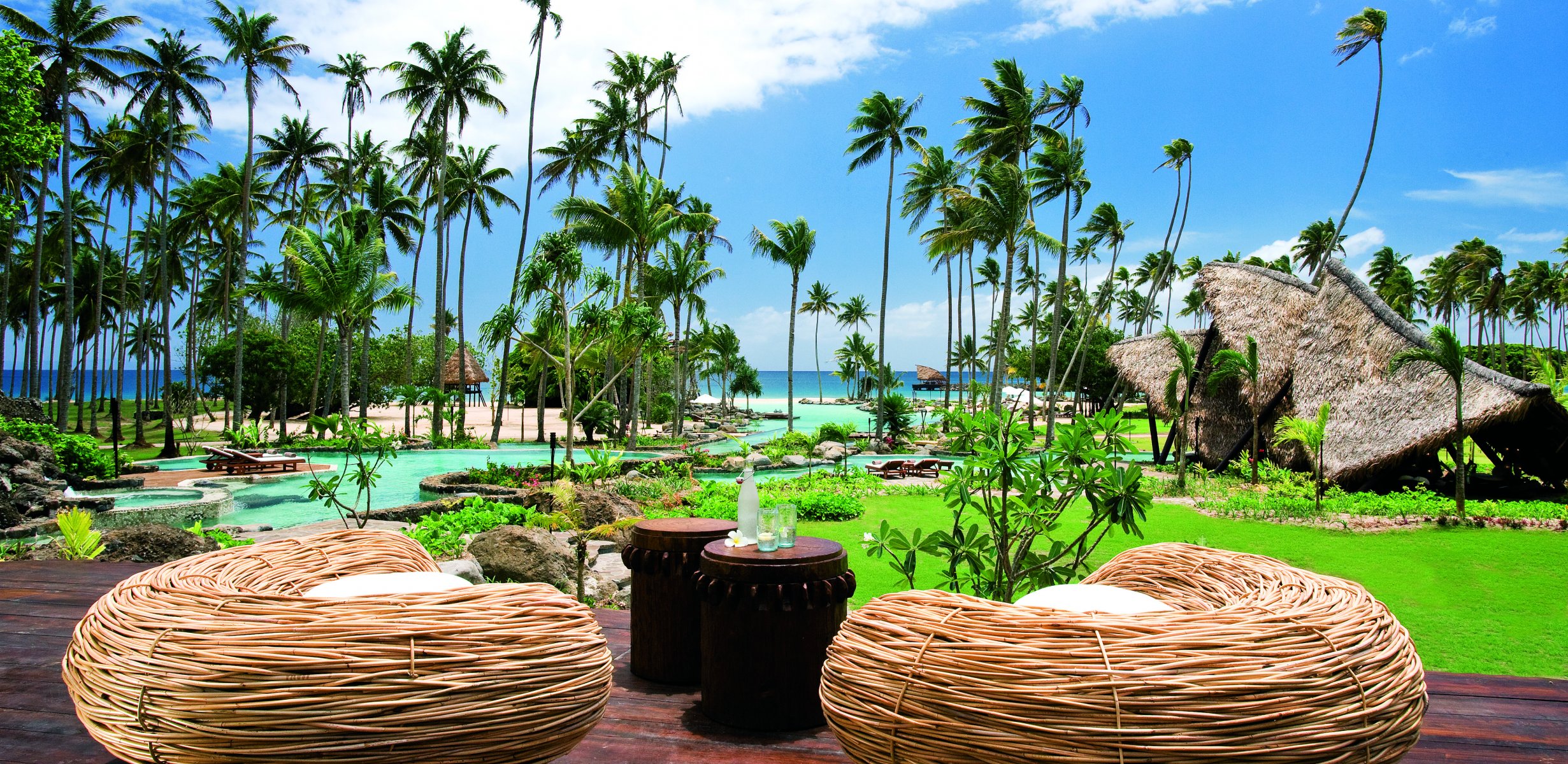 océano playa palmeras piscina vacaciones exótico iddilia laucala fiji