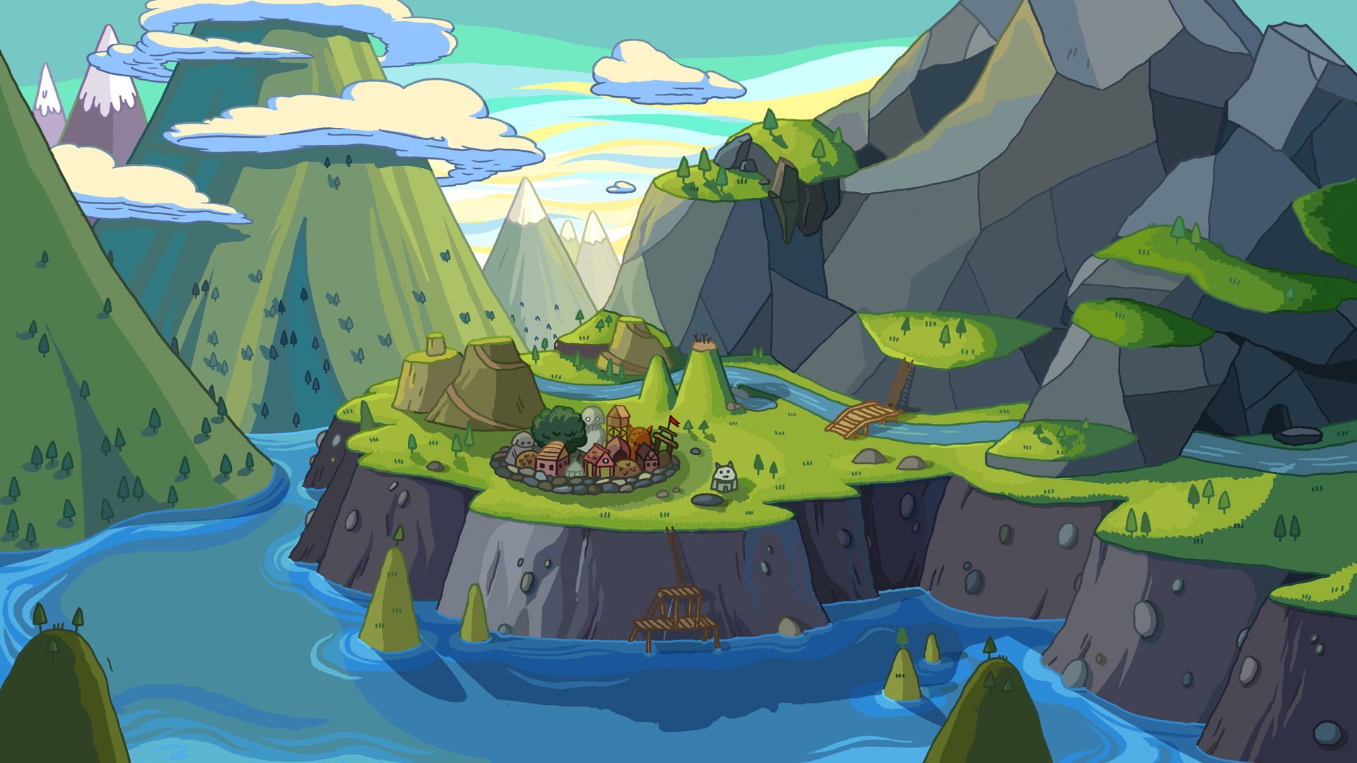 adventure time mountains water