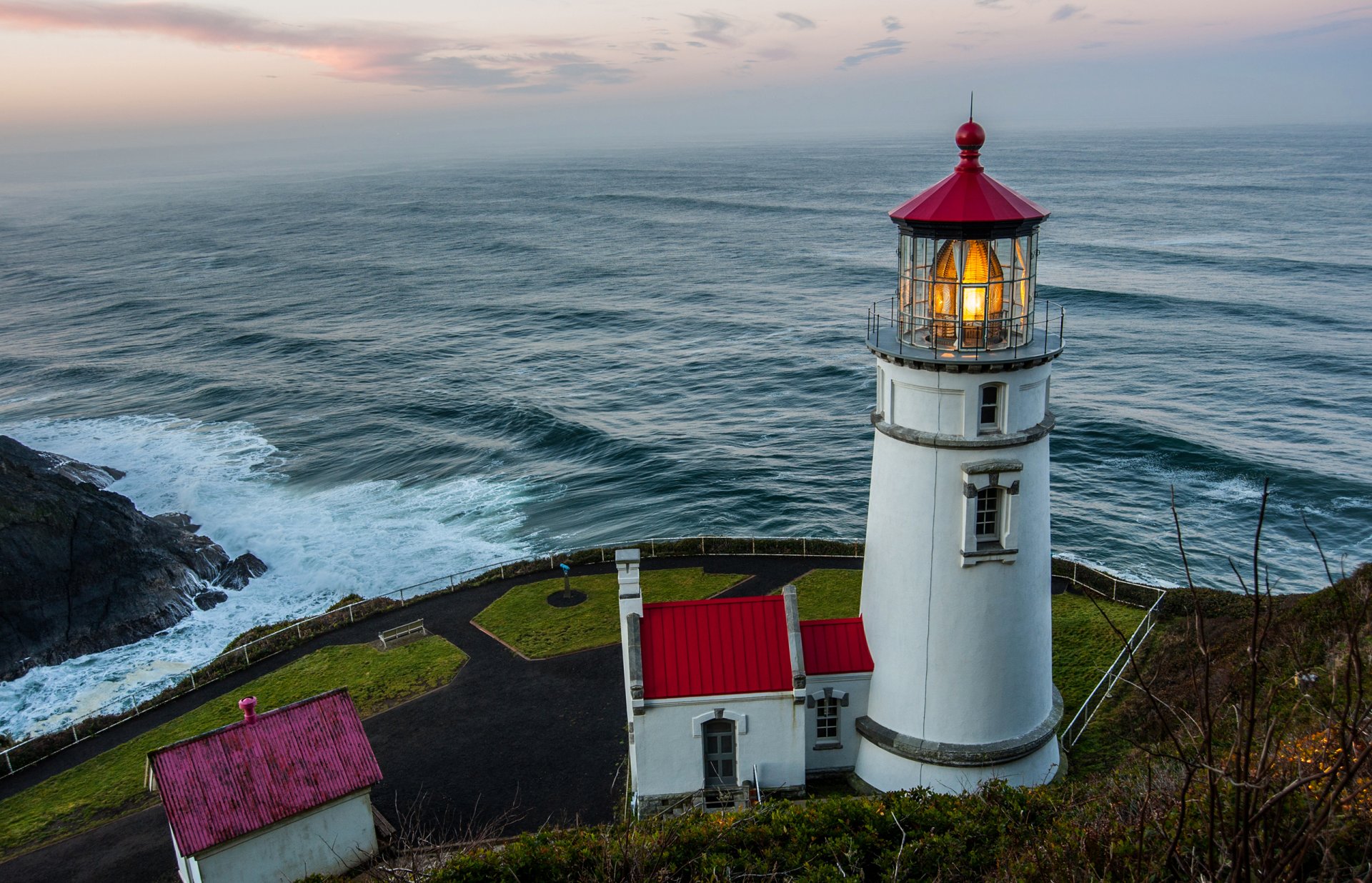 himmel meer leuchtturm wolken felsen haus