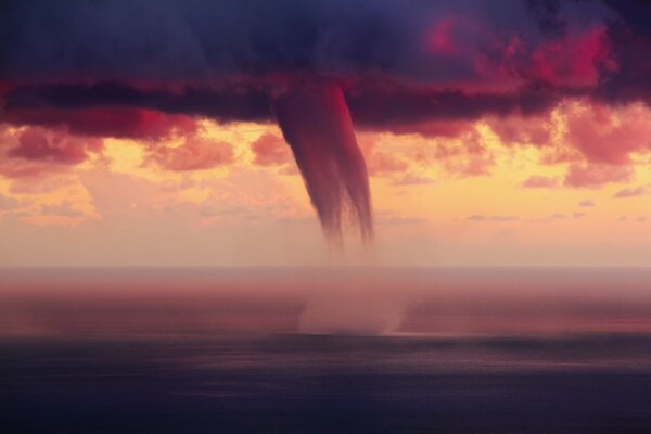 Thunderclouds over the dark sea